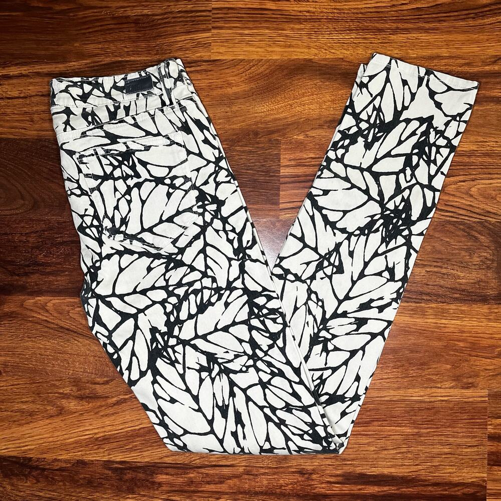 Paige Skyline Skinny Jeans Leaf Print Patterned Pants Women's Size 28